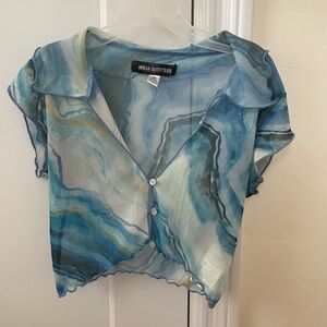 UO Cropped Blue waves overtop